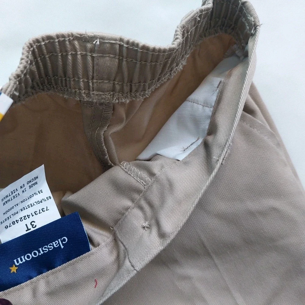Classroom  Preschool  Co-ed  Flat Front Pants  Khaki Toddler Kids Size 3‎
